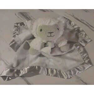 Cloud Island Lamb Sheep Baby Lovey Gray Grey Satin Trim Security Blanket 2018